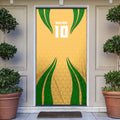 Personalized Australia Soccer Kangaroo Door Cover Gold Green Aussie Football Mascot Dynamic Sports Graphic