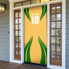 Personalized Australia Soccer Kangaroo Door Cover Gold Green Aussie Football Mascot Dynamic Sports Graphic
