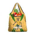 Personalized Australia Soccer Kangaroo Grocery Bag Gold Green Aussie Football Mascot Dynamic Sports Graphic
