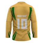 Personalized Australia Soccer Kangaroo Hockey Jersey Gold Green Aussie Football Mascot Dynamic Sports Graphic