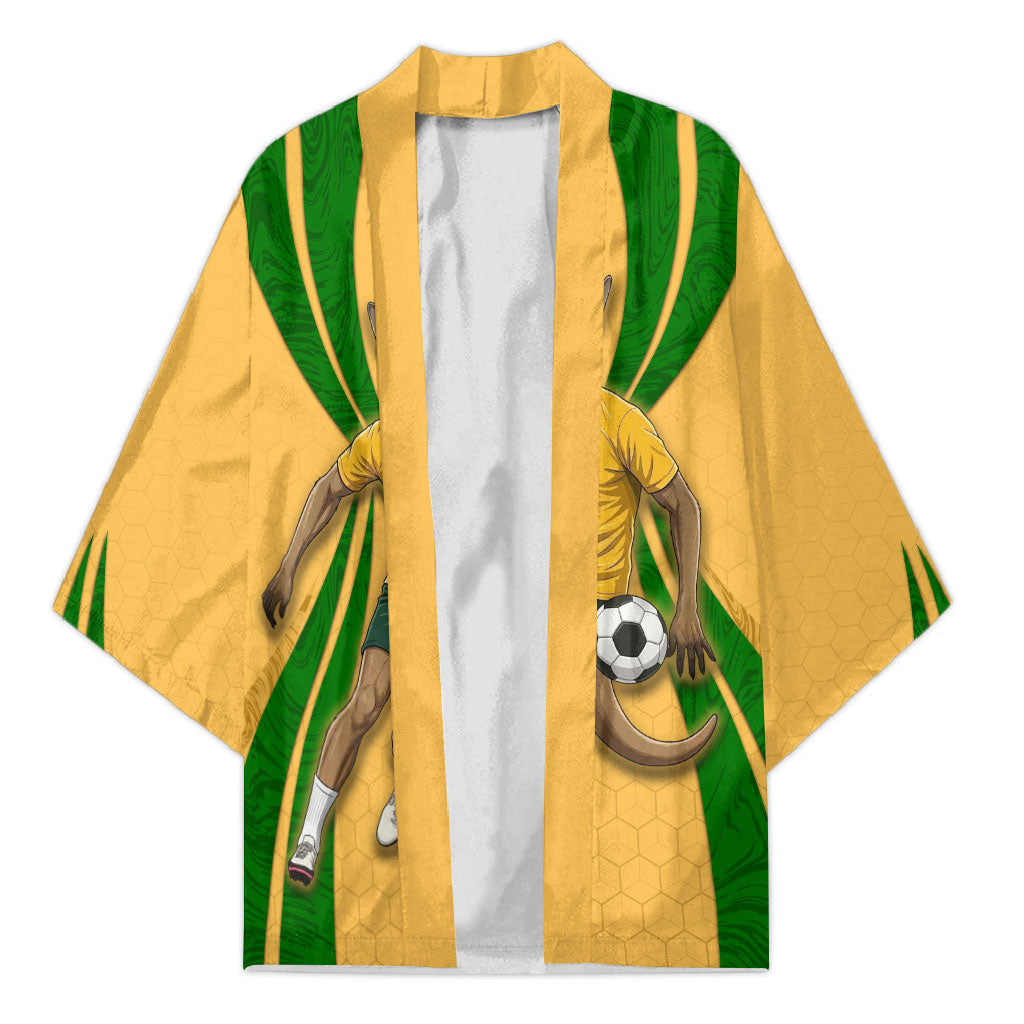 Personalized Australia Soccer Kangaroo Kimono Gold Green Aussie Football Mascot Dynamic Sports Graphic