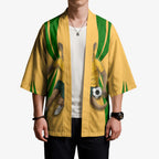 Personalized Australia Soccer Kangaroo Kimono Gold Green Aussie Football Mascot Dynamic Sports Graphic