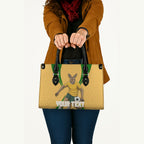 Personalized Australia Soccer Kangaroo Leather Bag Gold Green Aussie Football Mascot Dynamic Sports Graphic