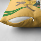 Personalized Australia Soccer Kangaroo Pillow Cover Gold Green Aussie Football Mascot Dynamic Sports Graphic