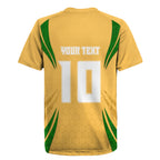 Personalized Australia Soccer Kangaroo Rugby Jersey Gold Green Aussie Football Mascot Dynamic Sports Graphic