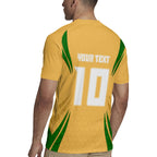 Personalized Australia Soccer Kangaroo Rugby Jersey Gold Green Aussie Football Mascot Dynamic Sports Graphic