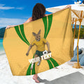 Personalized Australia Soccer Kangaroo Sarong Gold Green Aussie Football Mascot Dynamic Sports Graphic