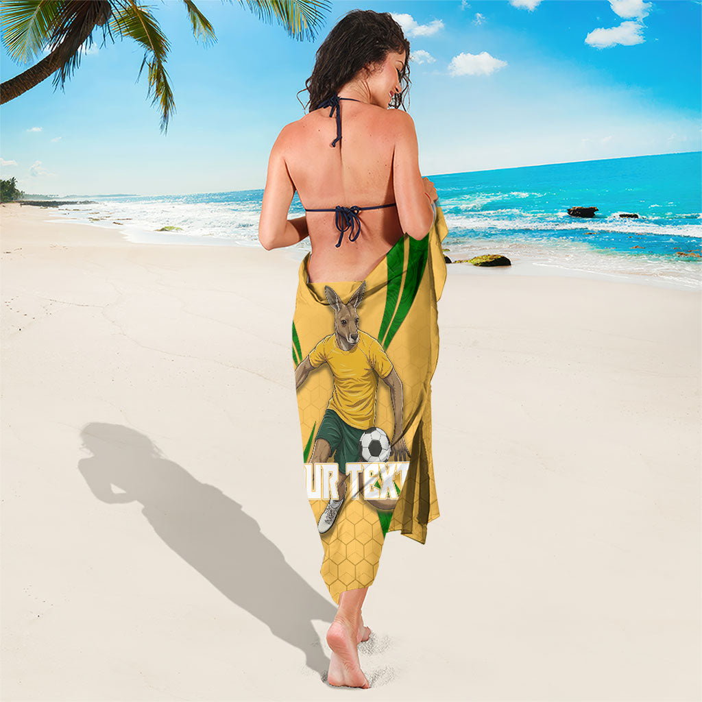 Personalized Australia Soccer Kangaroo Sarong Gold Green Aussie Football Mascot Dynamic Sports Graphic