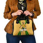 Personalized Australia Soccer Kangaroo Shoulder Handbag Gold Green Aussie Football Mascot Dynamic Sports Graphic