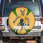Personalized Australia Soccer Kangaroo Spare Tire Cover Gold Green Aussie Football Mascot Dynamic Sports Graphic