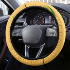 Australia Soccer Kangaroo Steering Wheel Cover Gold Green Aussie Football Mascot Dynamic Sports Graphic