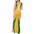 Personalized Australia Soccer Kangaroo Tank Maxi Dress Gold Green Aussie Football Mascot Dynamic Sports Graphic