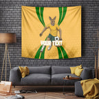 Personalized Australia Soccer Kangaroo Tapestry Gold Green Aussie Football Mascot Dynamic Sports Graphic