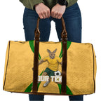 Personalized Australia Soccer Kangaroo Travel Bag Gold Green Aussie Football Mascot Dynamic Sports Graphic