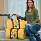 Personalized Australia Soccer Kangaroo Travel Bag Gold Green Aussie Football Mascot Dynamic Sports Graphic
