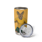 Personalized Australia Soccer Kangaroo Tumbler Cup Gold Green Aussie Football Mascot Dynamic Sports Graphic