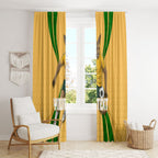 Personalized Australia Soccer Kangaroo Window Curtain Gold Green Aussie Football Mascot Dynamic Sports Graphic