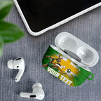 Personalized Australia Soccer Kangaroo AirPods Case Dynamic Kick with Australian Flag Green Gold Sports Graphic