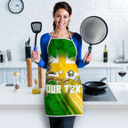 Personalized Australia Soccer Kangaroo Apron Dynamic Kick with Australian Flag Green Gold Sports Graphic