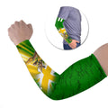 Personalized Australia Soccer Kangaroo Arm Sleeves Dynamic Kick with Australian Flag Green Gold Sports Graphic