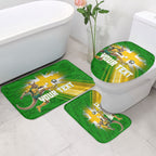 Personalized Australia Soccer Kangaroo Bathroom Set Dynamic Kick with Australian Flag Green Gold Sports Graphic