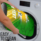 Personalized Australia Soccer Kangaroo Bathroom Set Dynamic Kick with Australian Flag Green Gold Sports Graphic