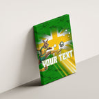 Personalized Australia Soccer Kangaroo Canvas Wall Art Dynamic Kick with Australian Flag Green Gold Sports Graphic