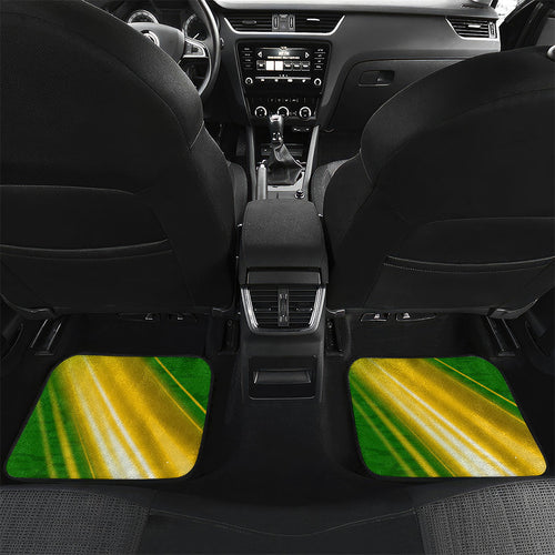 Personalized Australia Soccer Kangaroo Car Mats Dynamic Kick with Australian Flag Green Gold Sports Graphic