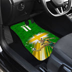 Personalized Australia Soccer Kangaroo Car Mats Dynamic Kick with Australian Flag Green Gold Sports Graphic