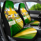 Personalized Australia Soccer Kangaroo Car Seat Cover Dynamic Kick with Australian Flag Green Gold Sports Graphic