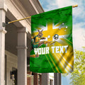 Personalized Australia Soccer Kangaroo Garden Flag Dynamic Kick with Australian Flag Green Gold Sports Graphic
