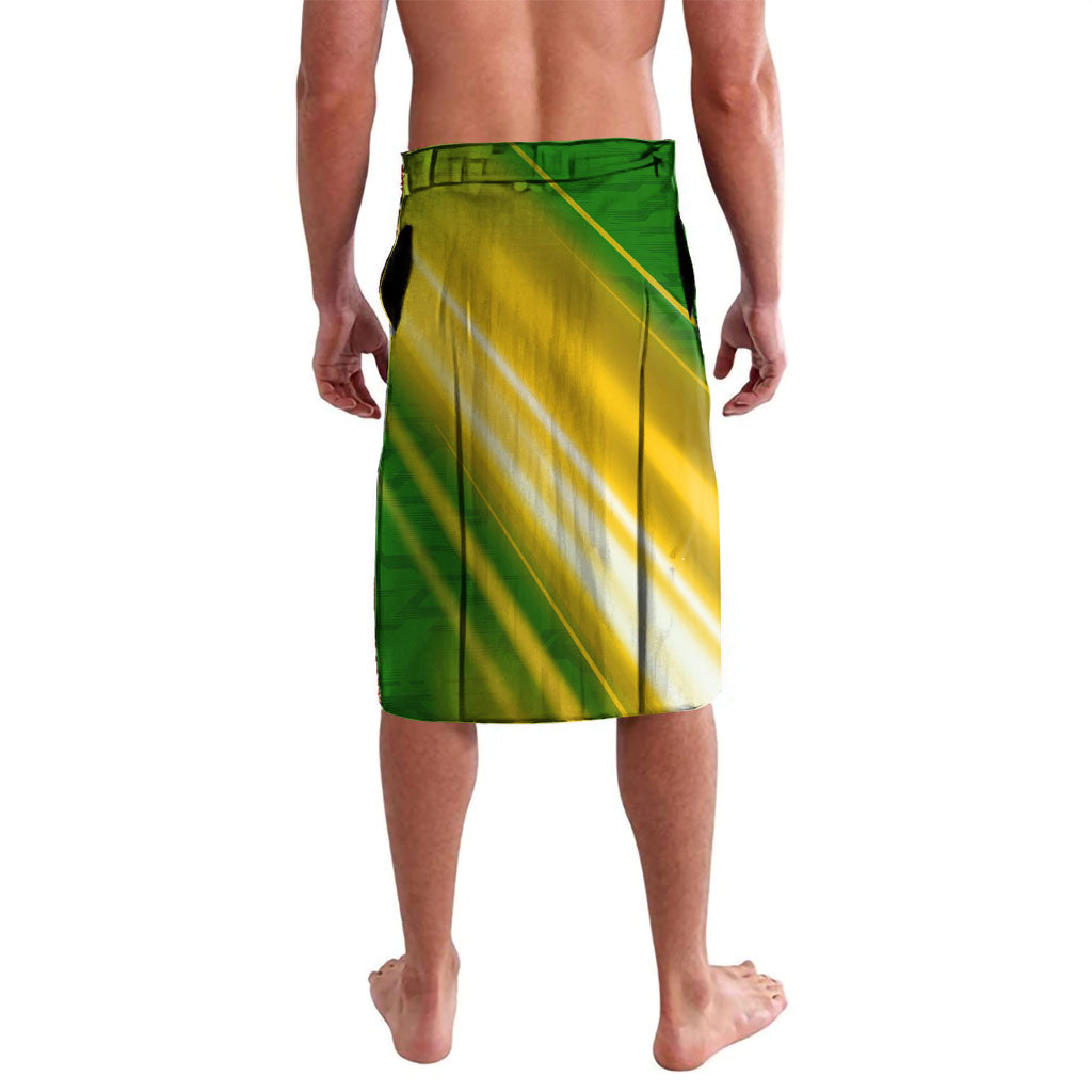 Personalized Australia Soccer Kangaroo Lavalava Dynamic Kick with Australian Flag Green Gold Sports Graphic
