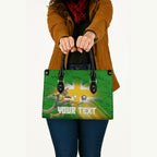 Personalized Australia Soccer Kangaroo Leather Bag Dynamic Kick with Australian Flag Green Gold Sports Graphic