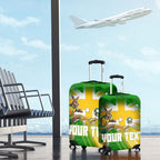 Personalized Australia Soccer Kangaroo Luggage Cover Dynamic Kick with Australian Flag Green Gold Sports Graphic