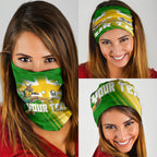 Personalized Australia Soccer Kangaroo Neck Gaiter Dynamic Kick with Australian Flag Green Gold Sports Graphic