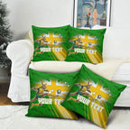 Personalized Australia Soccer Kangaroo Pillow Cover Dynamic Kick with Australian Flag Green Gold Sports Graphic