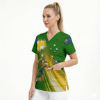 Personalized Australia Soccer Kangaroo Scrub Top Dynamic Kick with Australian Flag Green Gold Sports Graphic