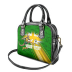 Personalized Australia Soccer Kangaroo Shoulder Handbag Dynamic Kick with Australian Flag Green Gold Sports Graphic