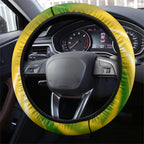 Australia Soccer Kangaroo Steering Wheel Cover Dynamic Kick with Australian Flag Green Gold Sports Graphic