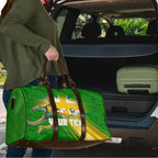 Personalized Australia Soccer Kangaroo Travel Bag Dynamic Kick with Australian Flag Green Gold Sports Graphic