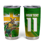 Personalized Australia Soccer Kangaroo Tumbler Cup Dynamic Kick with Australian Flag Green Gold Sports Graphic