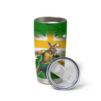 Personalized Australia Soccer Kangaroo Tumbler Cup Dynamic Kick with Australian Flag Green Gold Sports Graphic