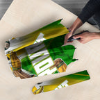 Personalized Australia Soccer Kangaroo Umbrella Dynamic Kick with Australian Flag Green Gold Sports Graphic