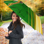 Personalized Australia Soccer Kangaroo Umbrella Dynamic Kick with Australian Flag Green Gold Sports Graphic
