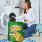 Personalized Australia Soccer Kangaroo Laundry Basket Aussie Football Mascot Dynamic Sports Graphic