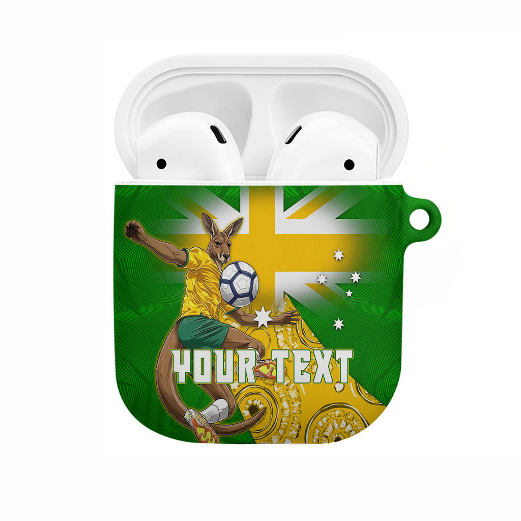 Personalized Australia Soccer Kangaroo AirPods Case Aussie Football Mascot Dynamic Sports Graphic