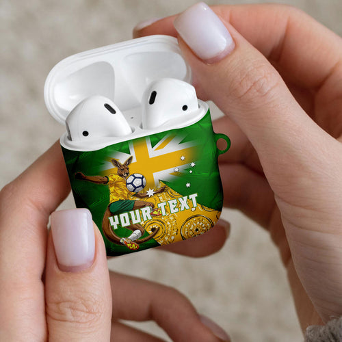Personalized Australia Soccer Kangaroo AirPods Case Aussie Football Mascot Dynamic Sports Graphic