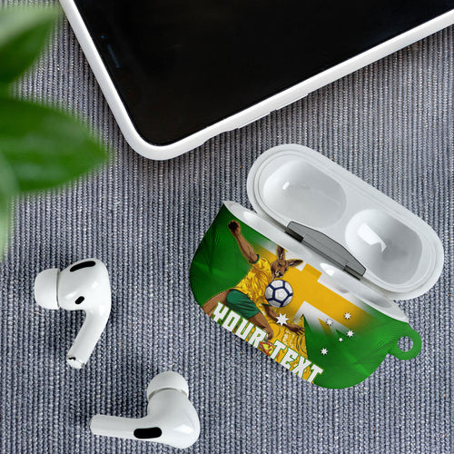 Personalized Australia Soccer Kangaroo AirPods Case Aussie Football Mascot Dynamic Sports Graphic