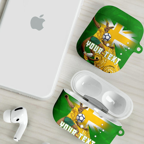 Personalized Australia Soccer Kangaroo AirPods Case Aussie Football Mascot Dynamic Sports Graphic