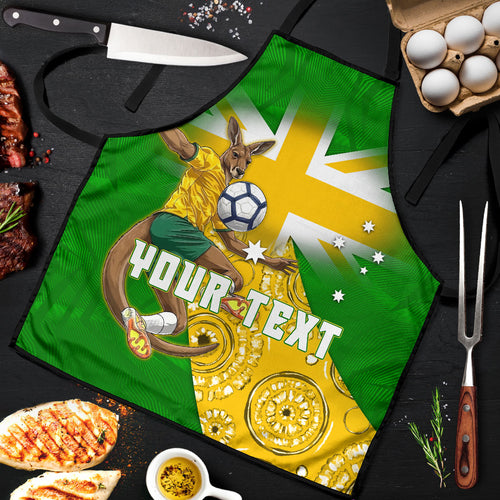 Personalized Australia Soccer Kangaroo Apron Aussie Football Mascot Dynamic Sports Graphic